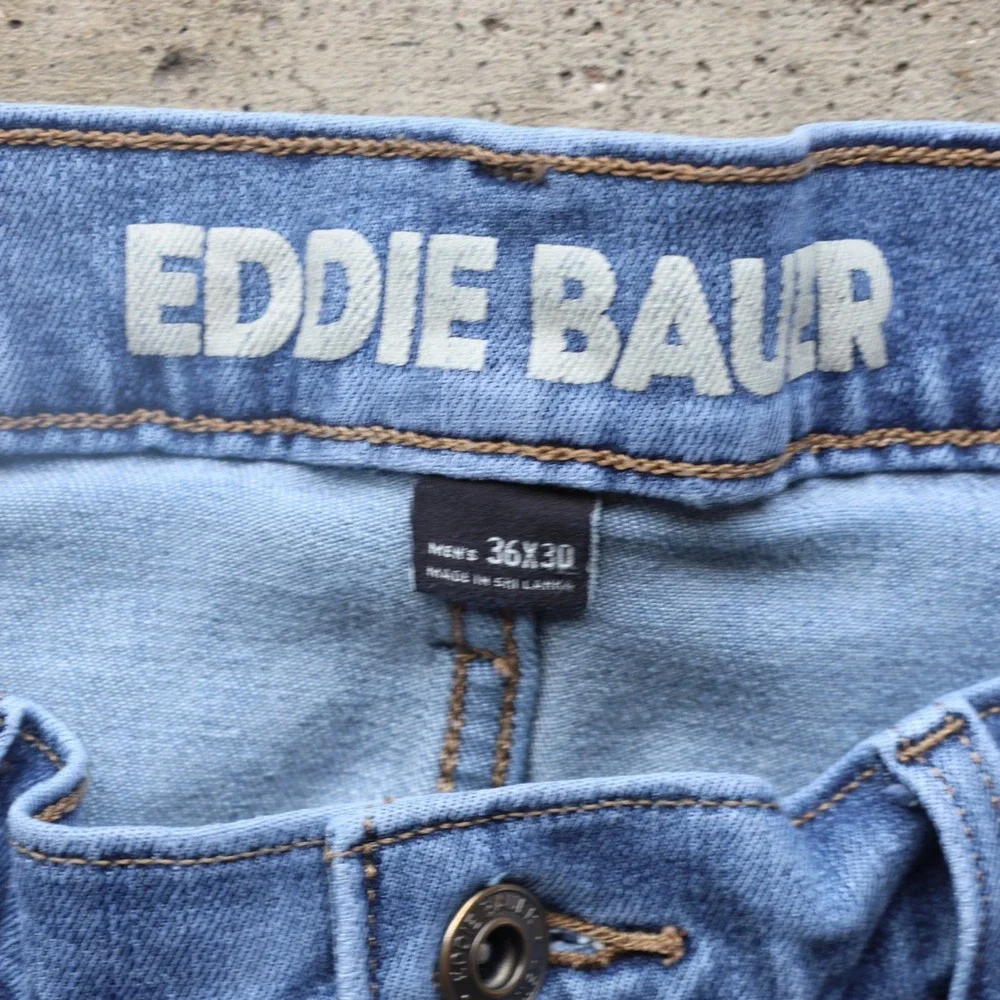Eddie Bauer Men's Jeans 36x30 Straight Fit Blue Stretch Denim Pants‎